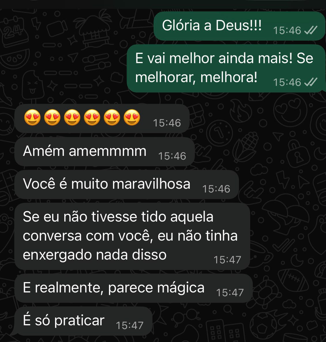 Print de conversa no WhatsApp - depoimento de cliente